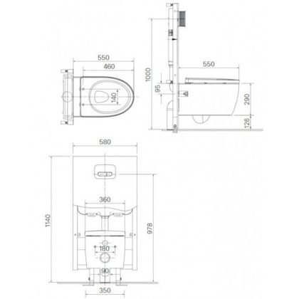 Bồn Cầu Treo Tường INAX AC-952/CW-S15VN Nắp Rửa Cơ